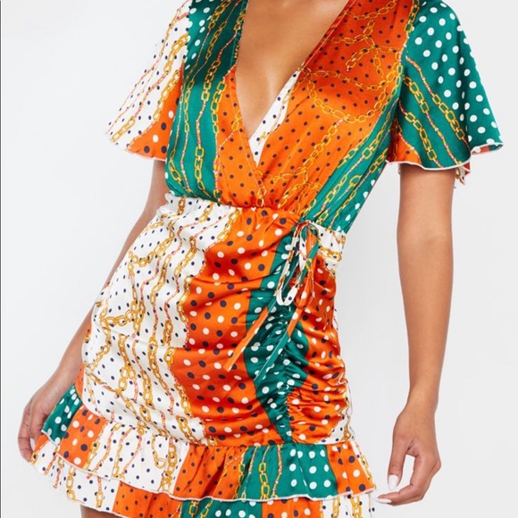 NWT PLT Ruched Satin Dress - Picture 2 of 8